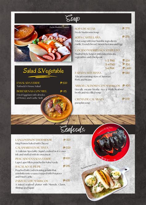 tiabuela menu